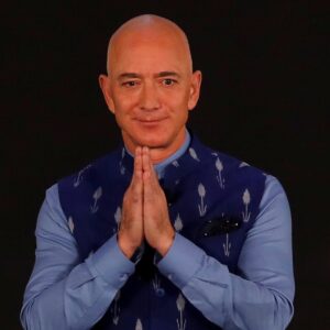 Jeff Bezos doing Indian Namaste